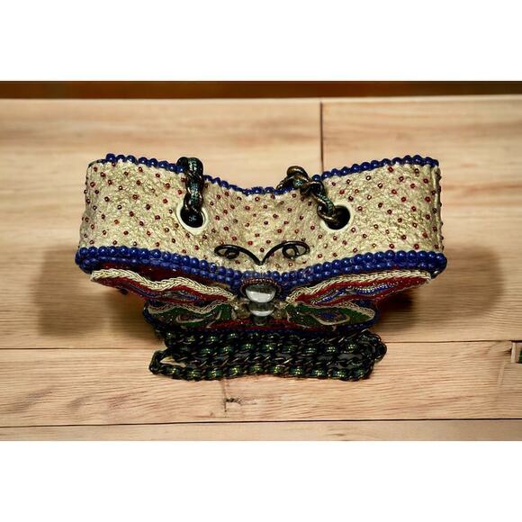 Vintage Mary Frances Top Lift “Flutter By” Box Bag - Picture 5 of 13